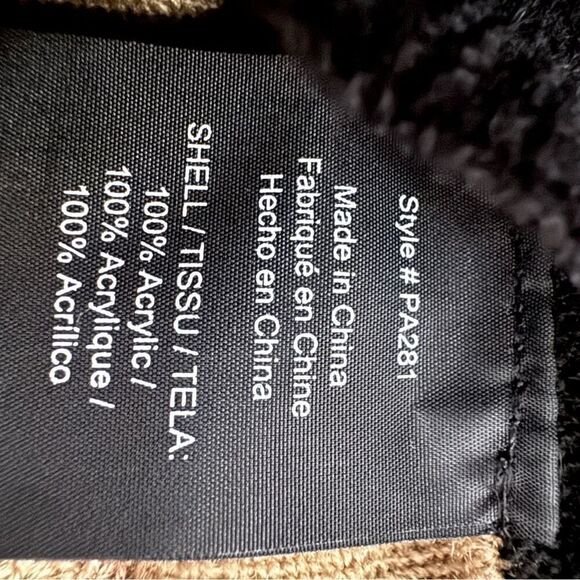 Parrish LA black/brown/ivory striped wrap NWOT - Picture 4 of 9